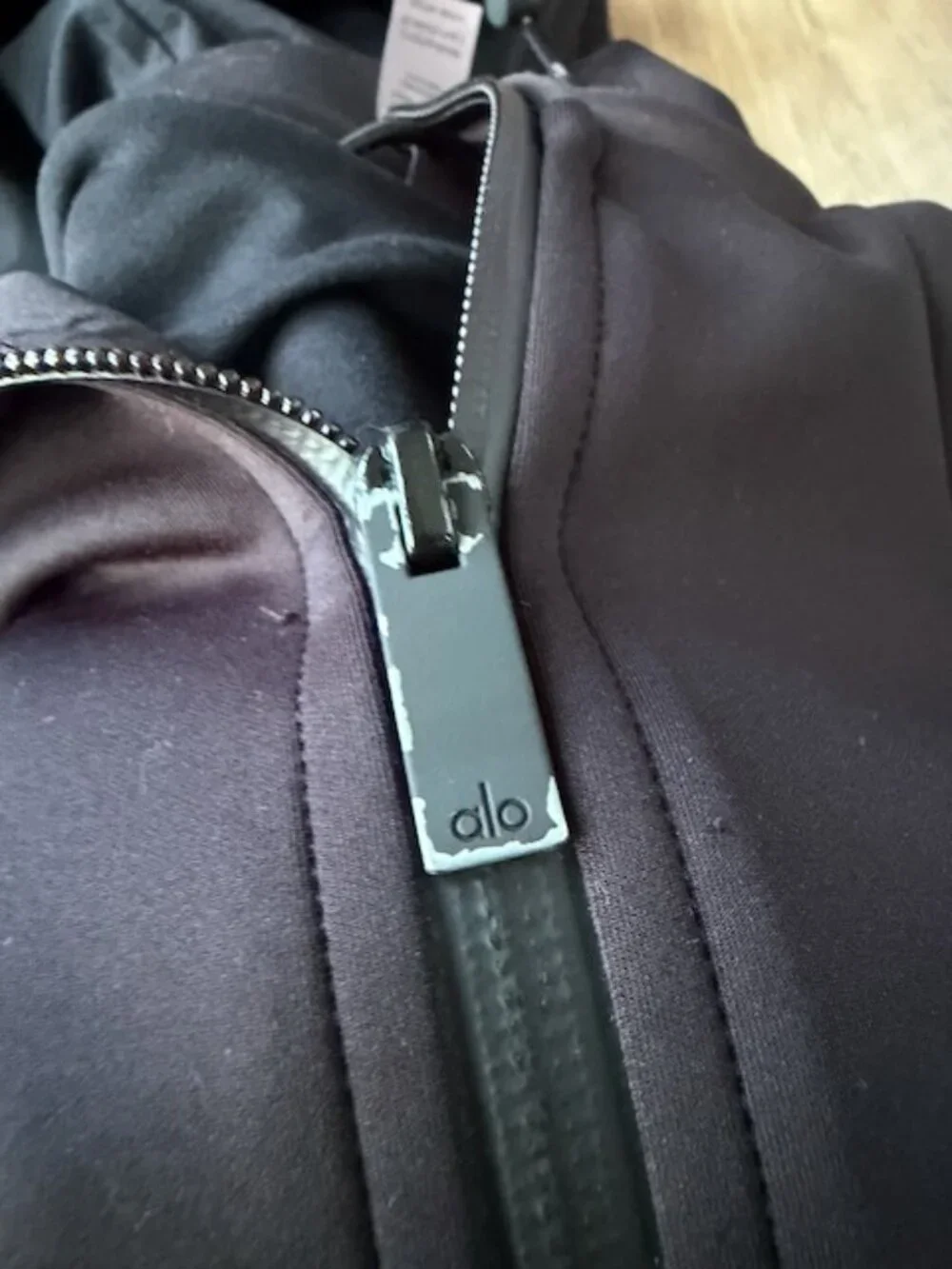 Alo Yoga Black Scuba Softshell Hoodie Jacket S